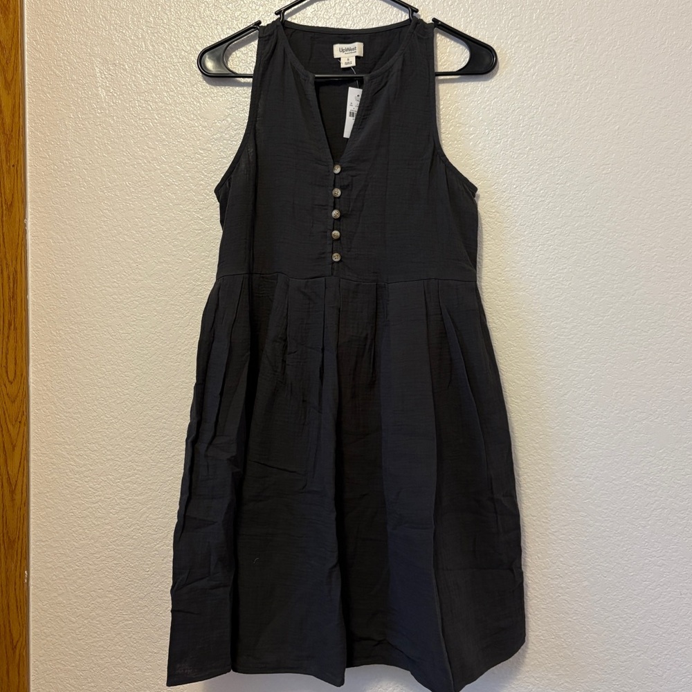 NEW organic cotton dress gray UpWest Small